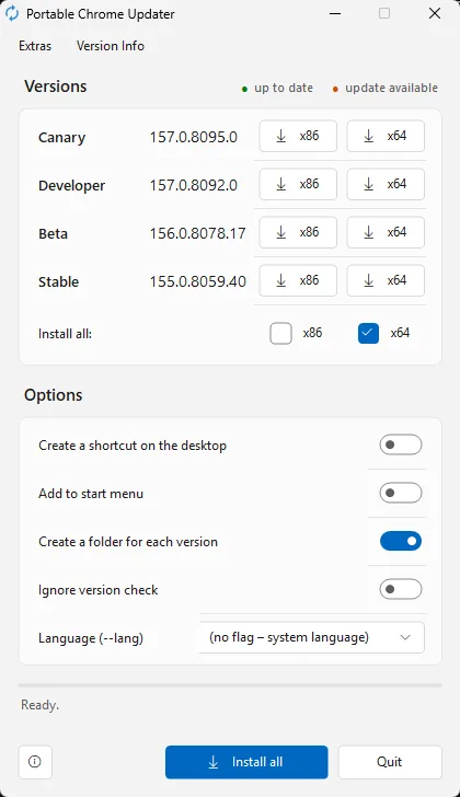 Portable Chrome Updater