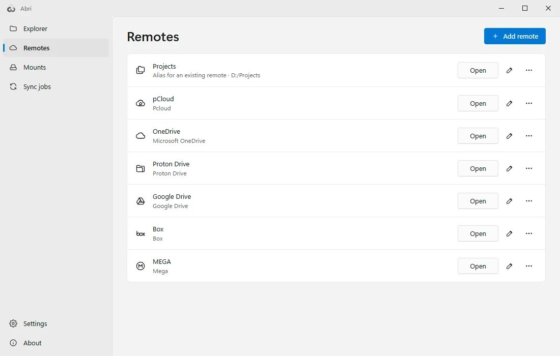 Remotes in Abri