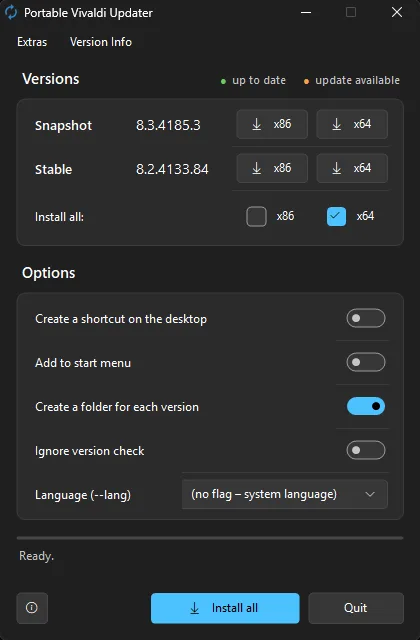 Portable Vivaldi Updater