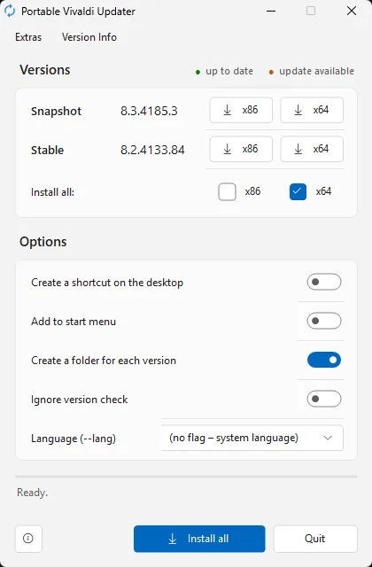 Portable Vivaldi Updater